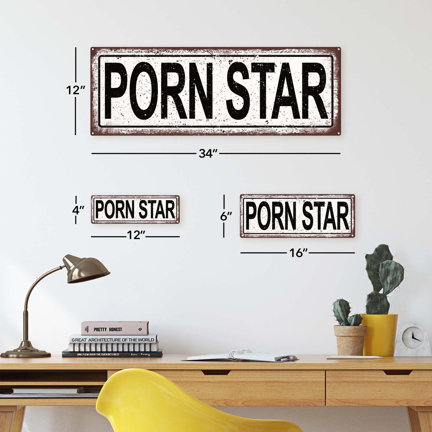 Honest Porn Stars - Porn Star Metal Sign â€“ Homebody Accents
