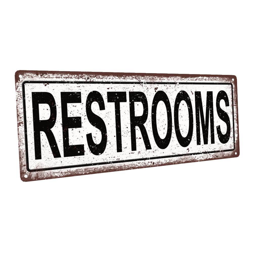 Restrooms Metal Sign