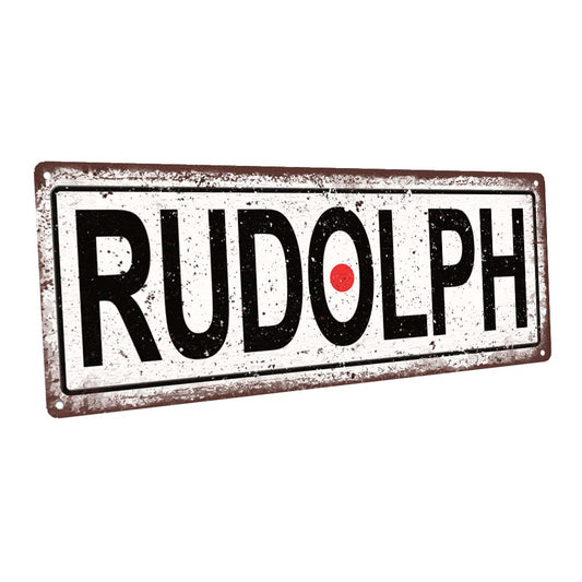 Rudolph Red Nose Metal Sign