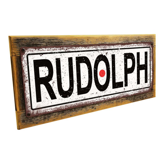 Framed Rudolph Red Nose Metal Sign