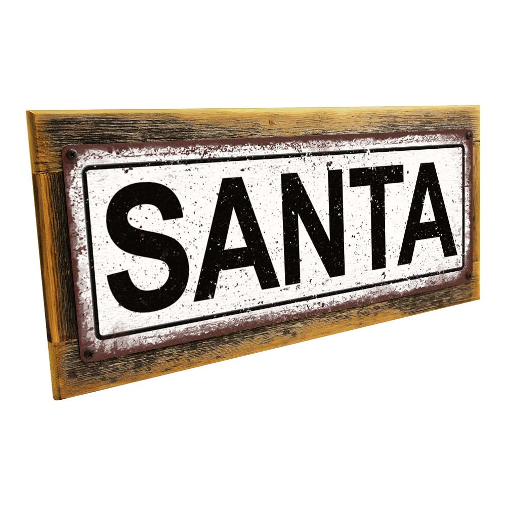 Framed Santa Metal Sign
