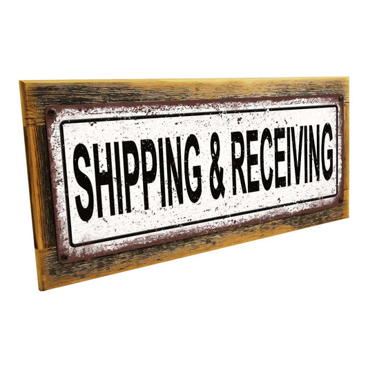 Framed Shipping And Receiving Metal Sign