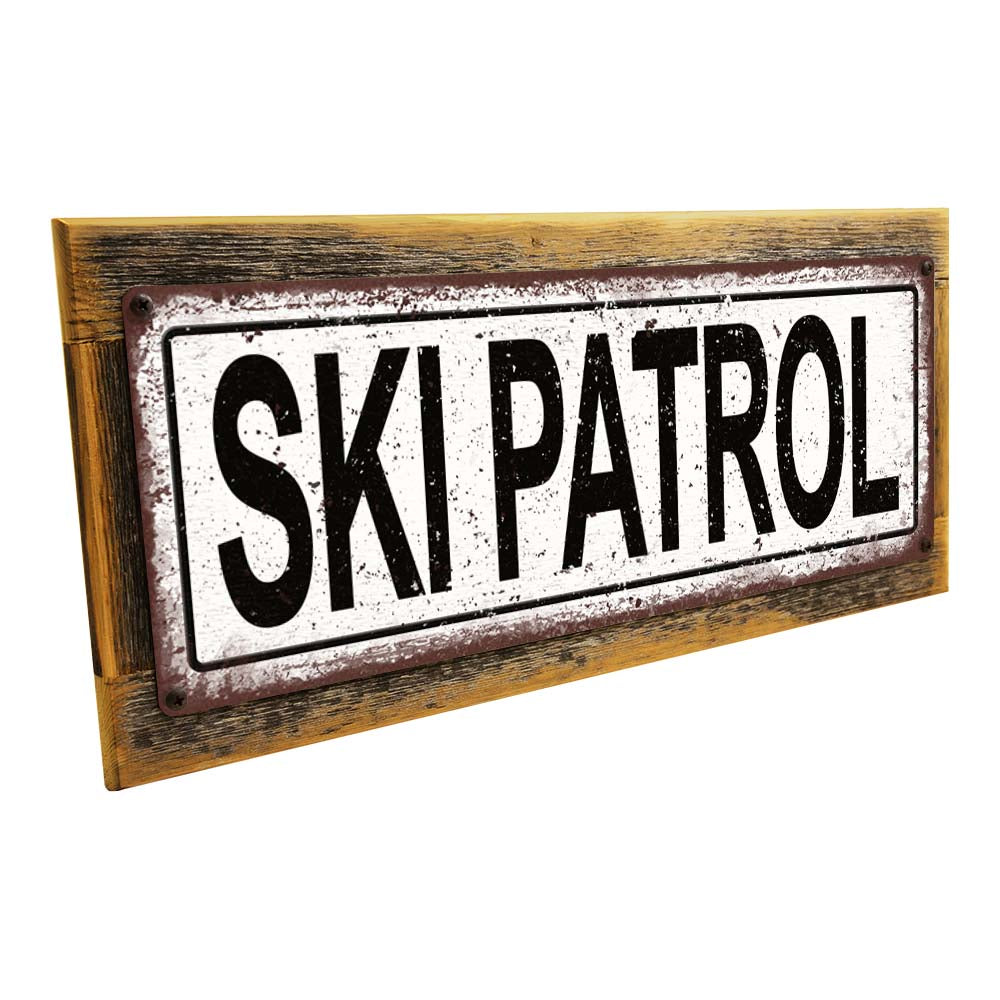 Framed Ski Patrol Metal Sign