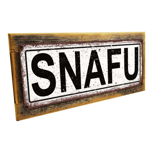 Framed Snafu Metal Sign