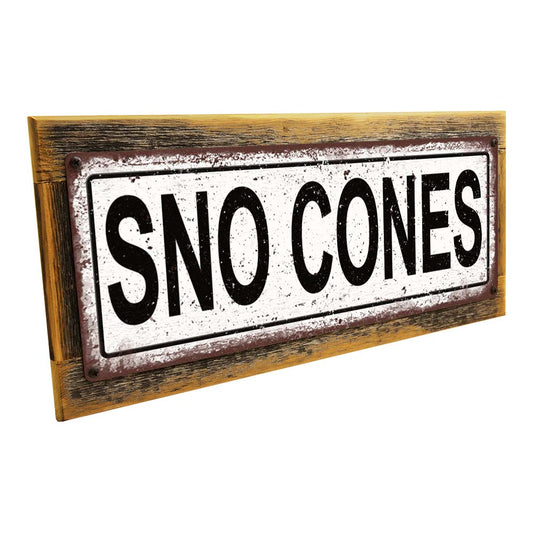 Framed Sno Cones Metal Sign