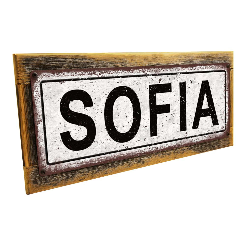 Framed Sofia Metal Sign
