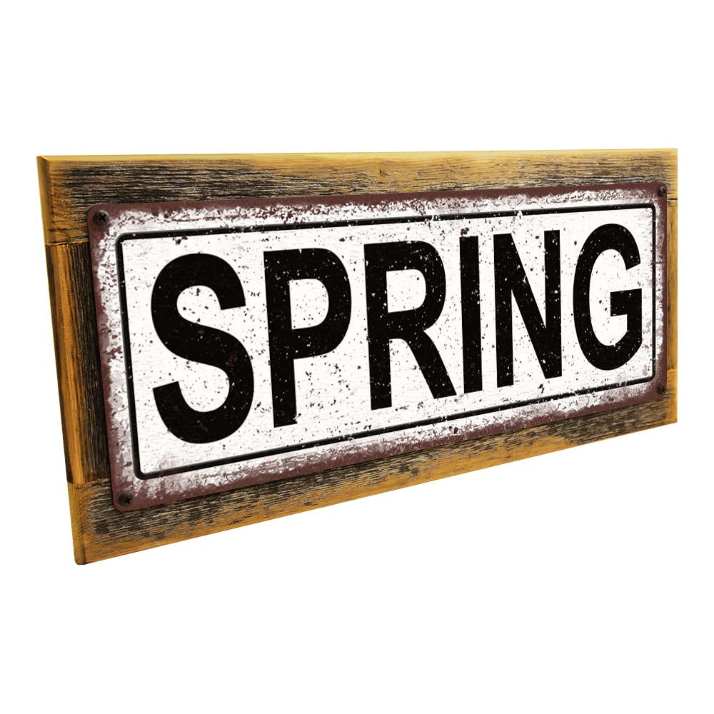 Framed Spring Metal Sign