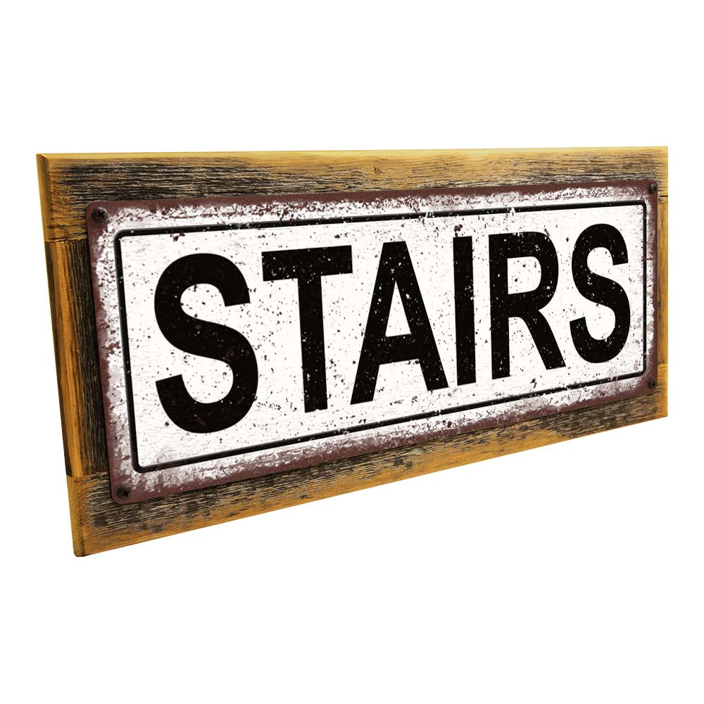 Framed Stairs Metal Sign