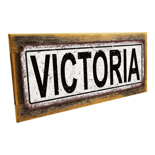 Framed Victoria Metal Sign