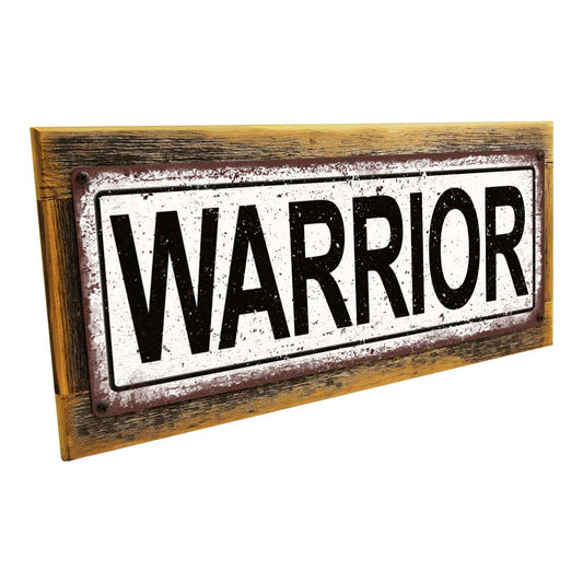 Framed Warrior Metal Sign