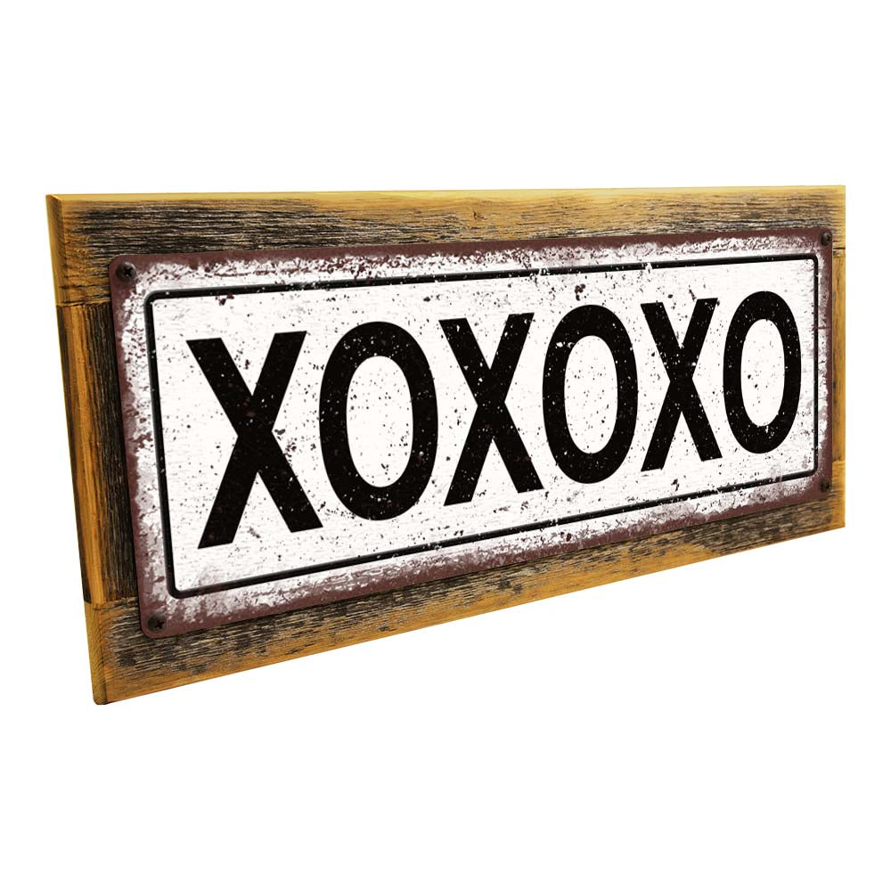 Framed Xo Xo Xo Metal Sign