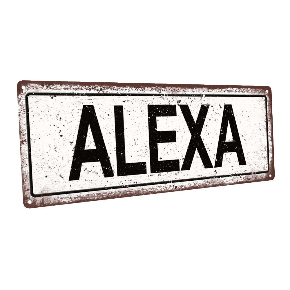 Alexa Metal Sign