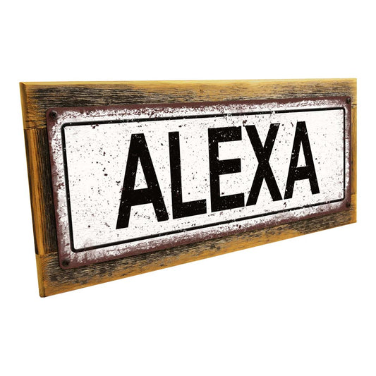 Framed Alexa Metal Sign