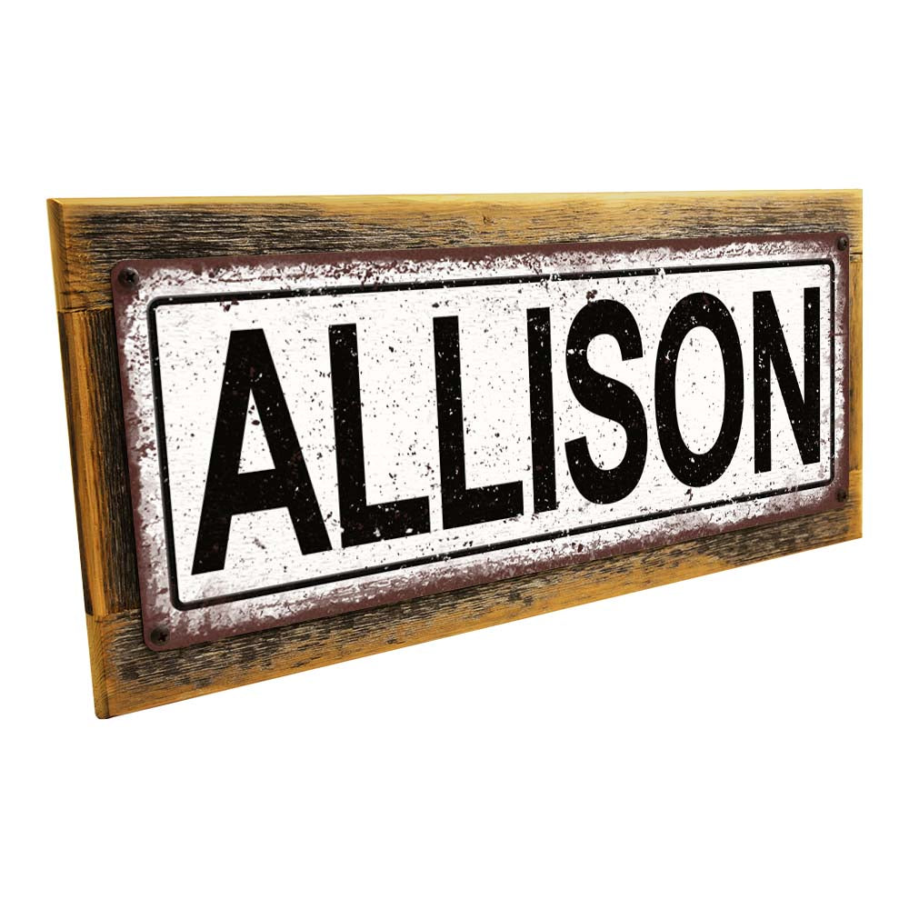 Framed Allison Metal Sign