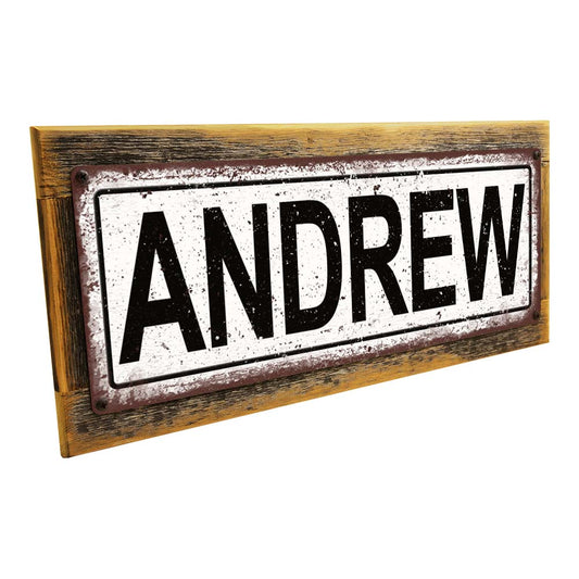 Framed Andrew Metal Sign