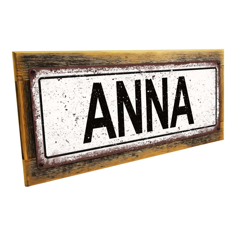 Framed Anna Metal Sign