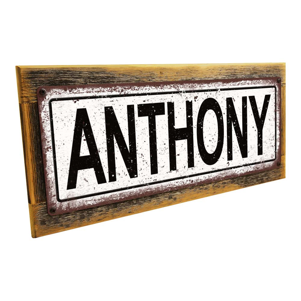 Framed Anthony Metal Sign