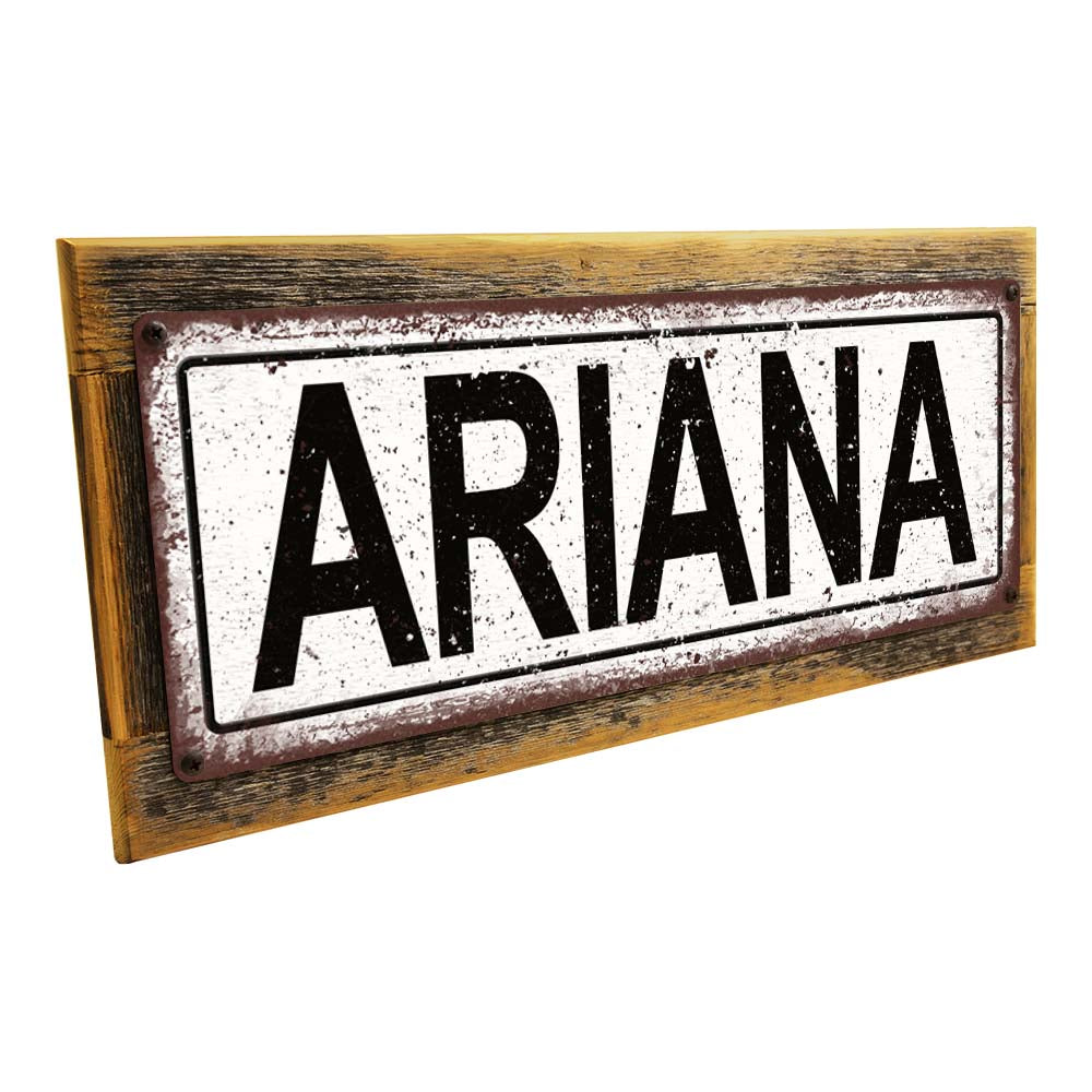 Framed Ariana Metal Sign