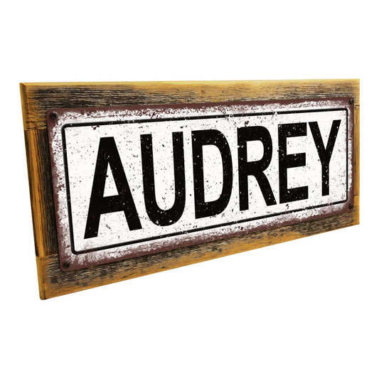 Framed Audrey Metal Sign