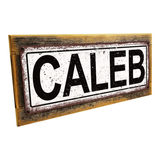 Framed Caleb Metal Sign