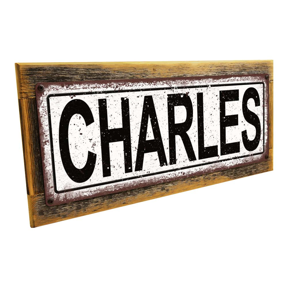 Framed Charles Metal Sign