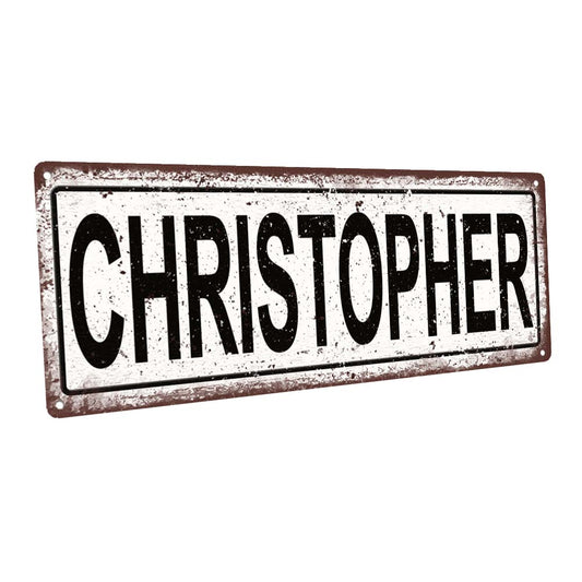 Christopher Metal Sign