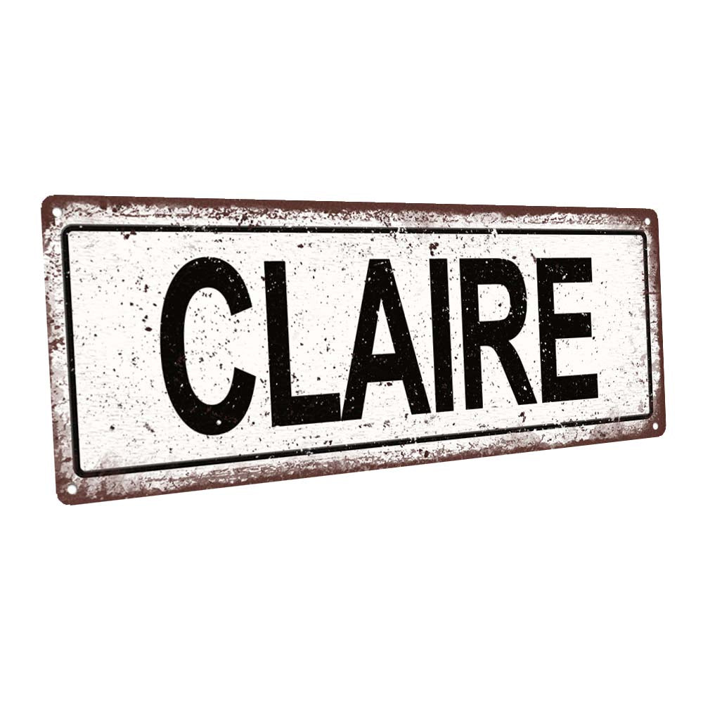 Claire Metal Sign