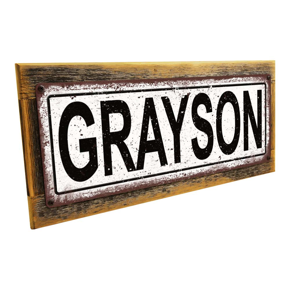 Framed Grayson Metal Sign