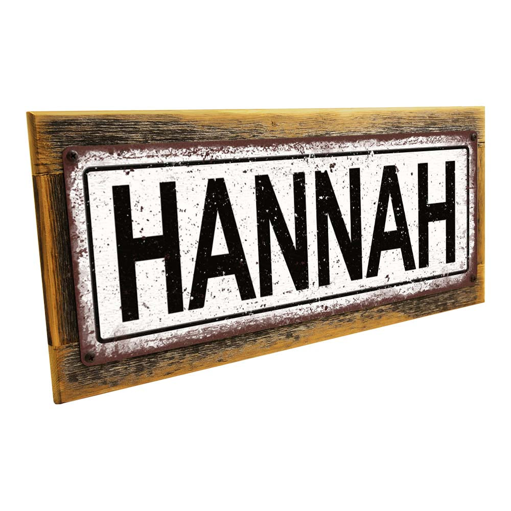 Framed Hannah Metal Sign