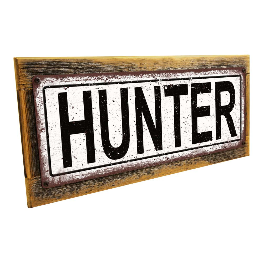 Framed Hunter Metal Sign