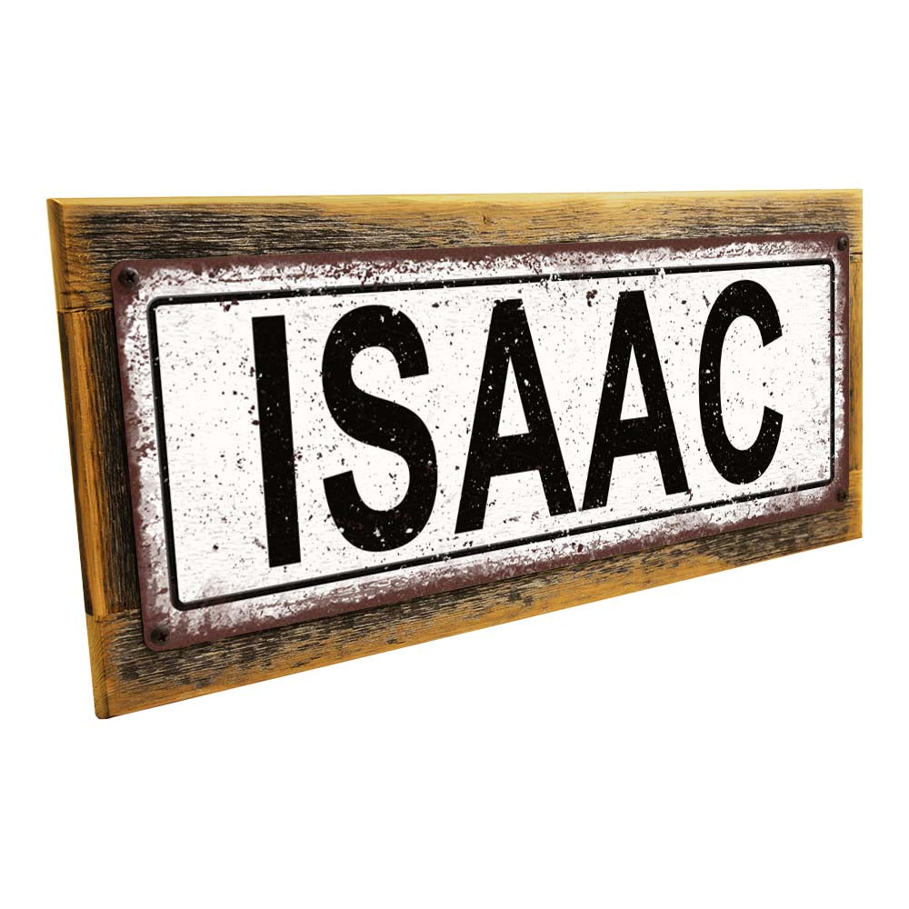 Framed Isaac Metal Sign