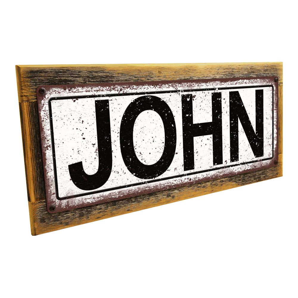 Framed John Metal Sign