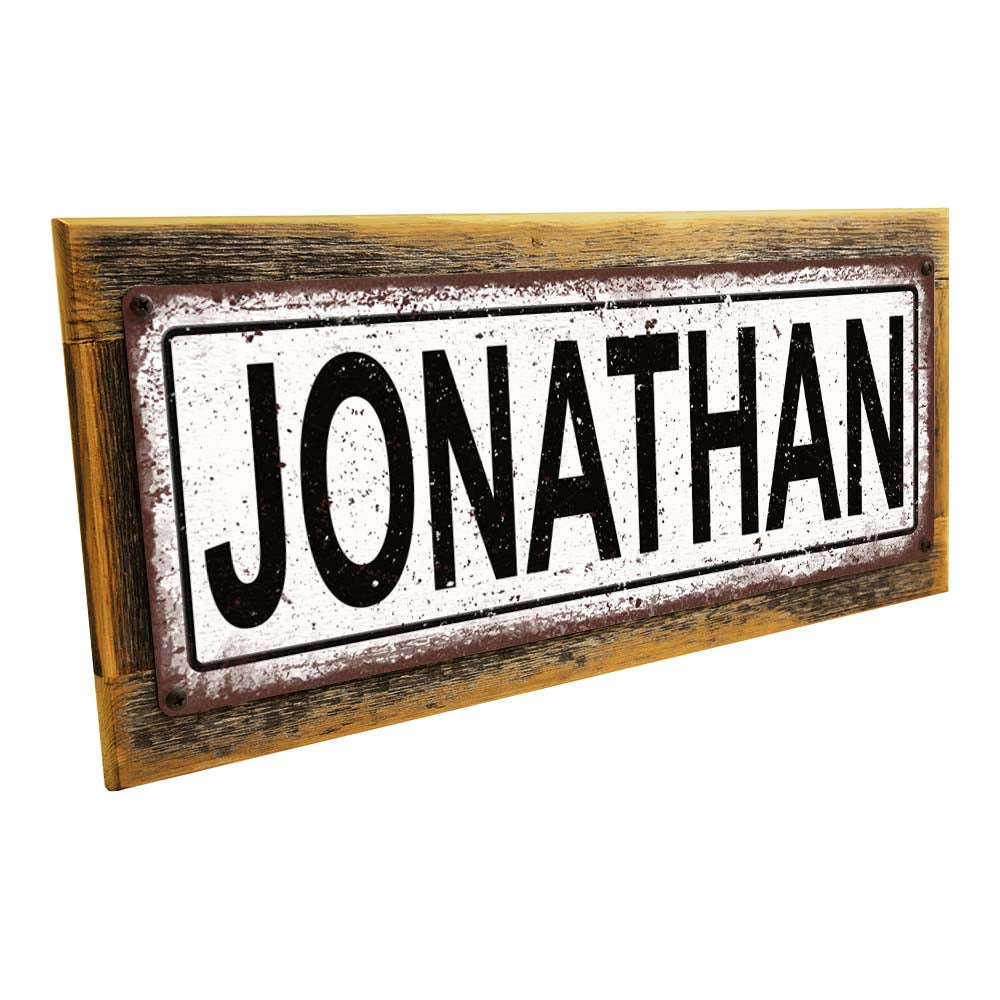 Framed Jonathon Metal Sign