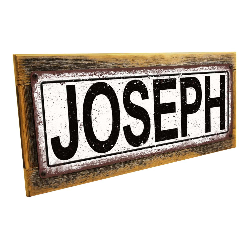 Framed Joseph Metal Sign