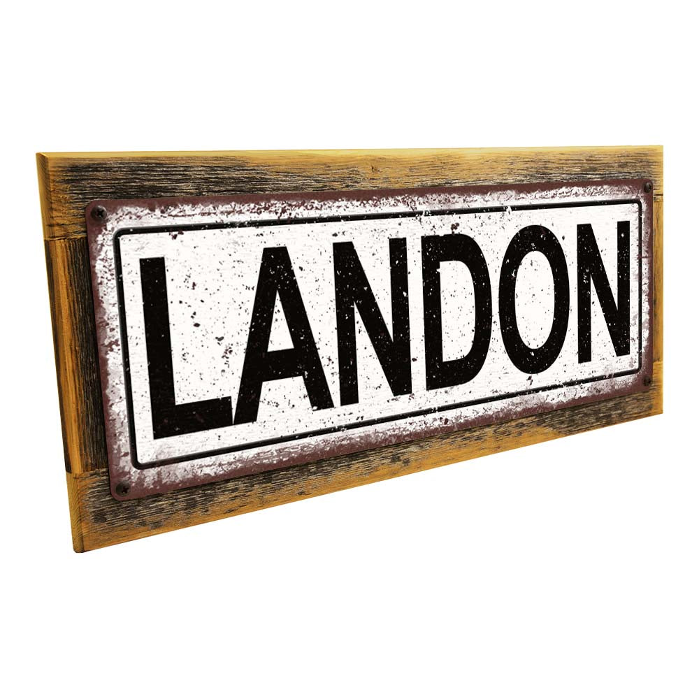 Framed Landon Metal Sign