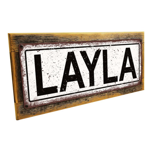Framed Layla Metal Sign