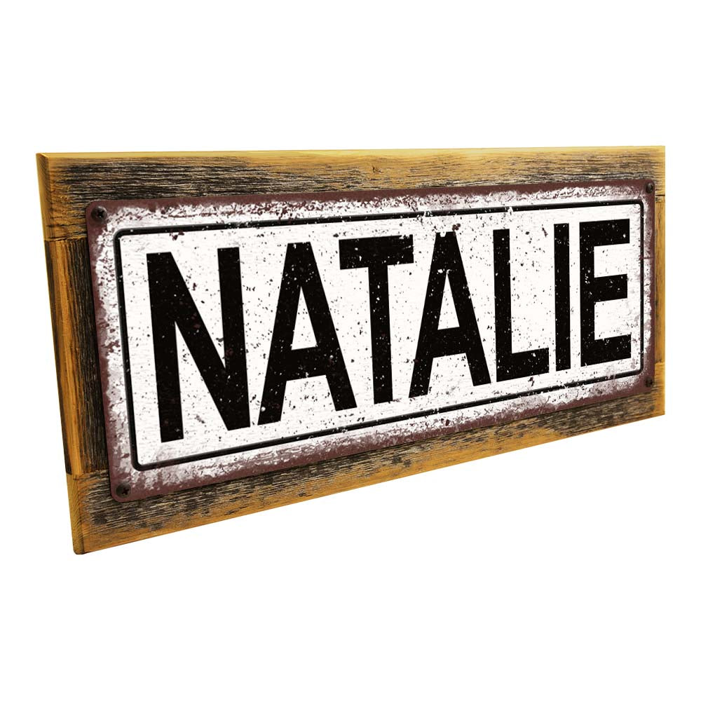 Framed Natalie Metal Sign
