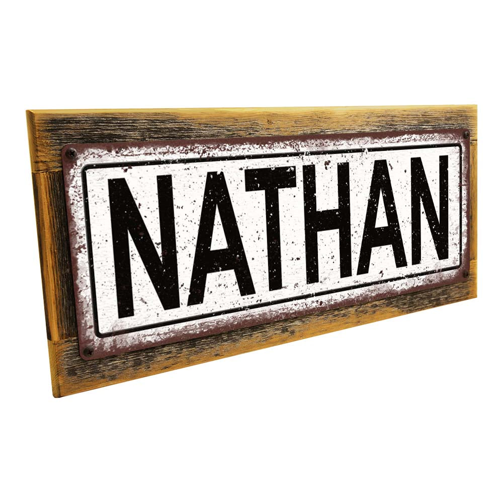 Framed Nathan Metal Sign
