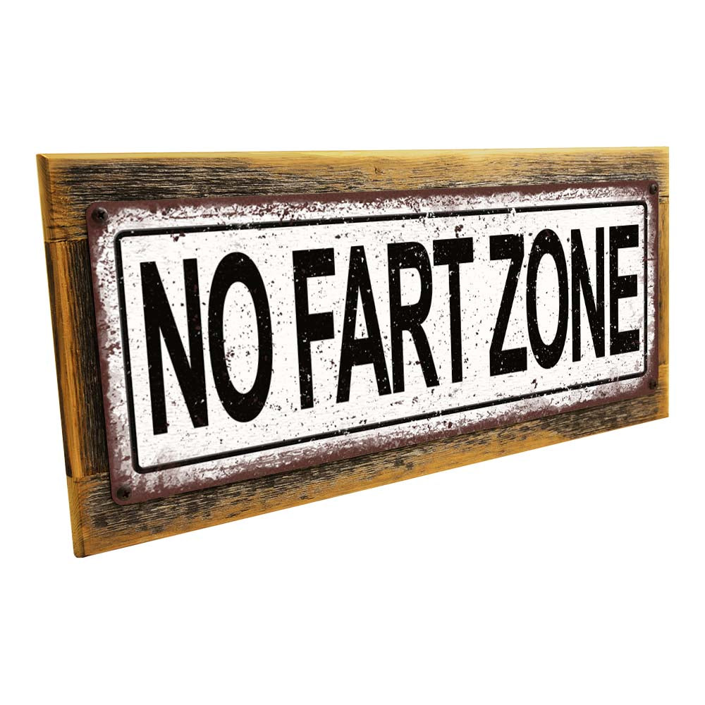 Framed No Fart Zone Metal Sign