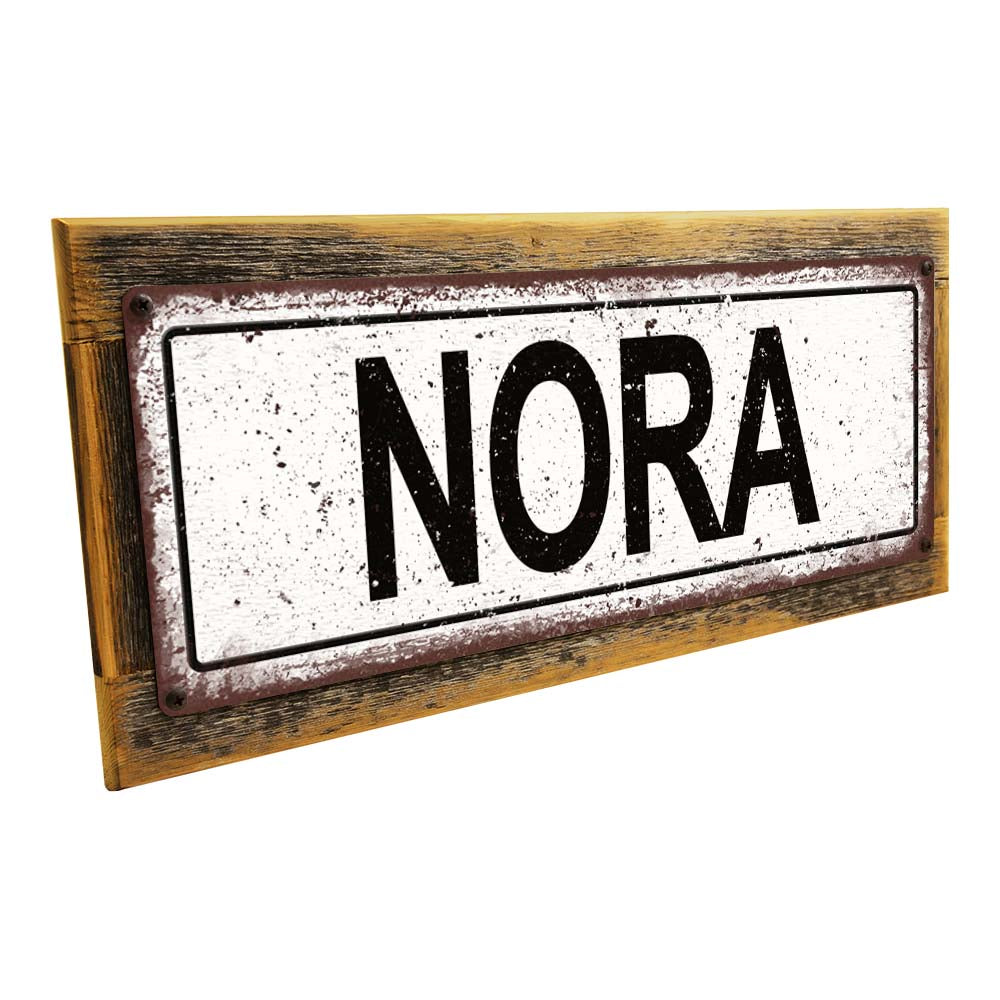 Framed Nora Metal Sign