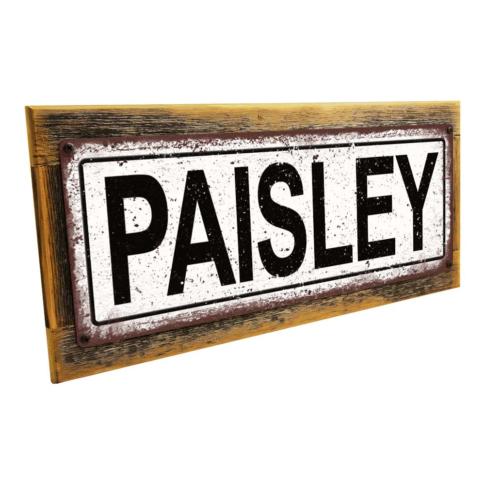 Framed Paisley Metal Sign