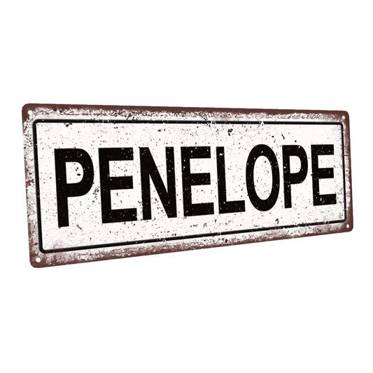 Penelope Metal Sign