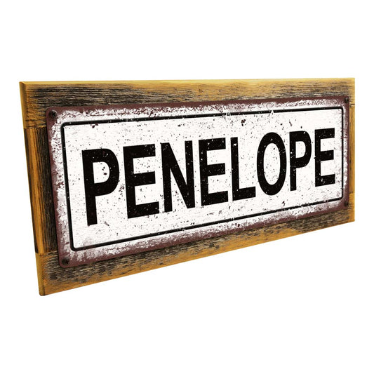 Framed Penelope Metal Sign