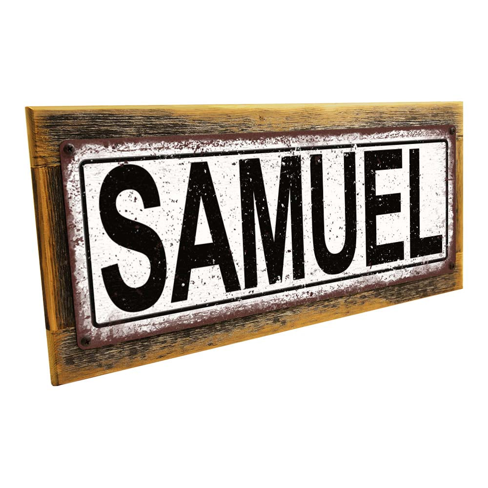 Framed Samuel Metal Sign