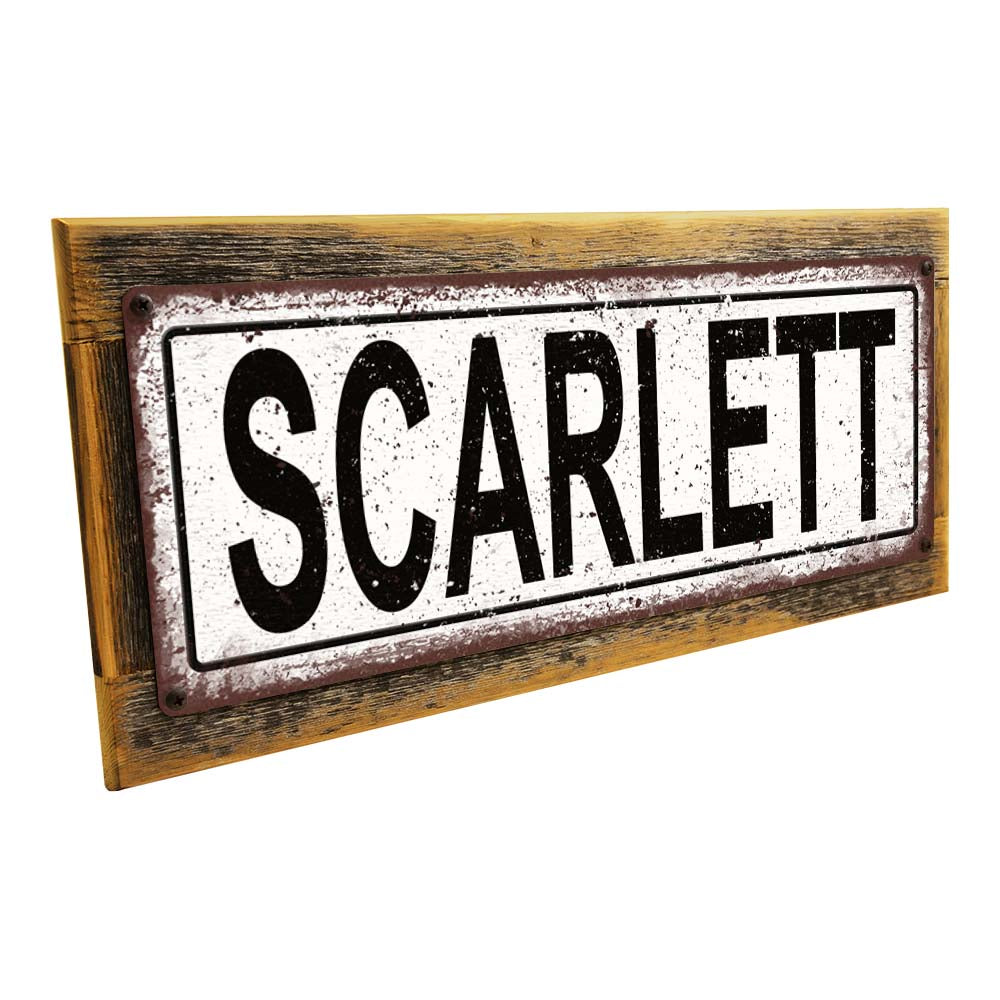 Framed Scarlett Metal Sign