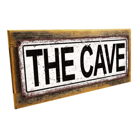 Framed The Cave Metal Sign