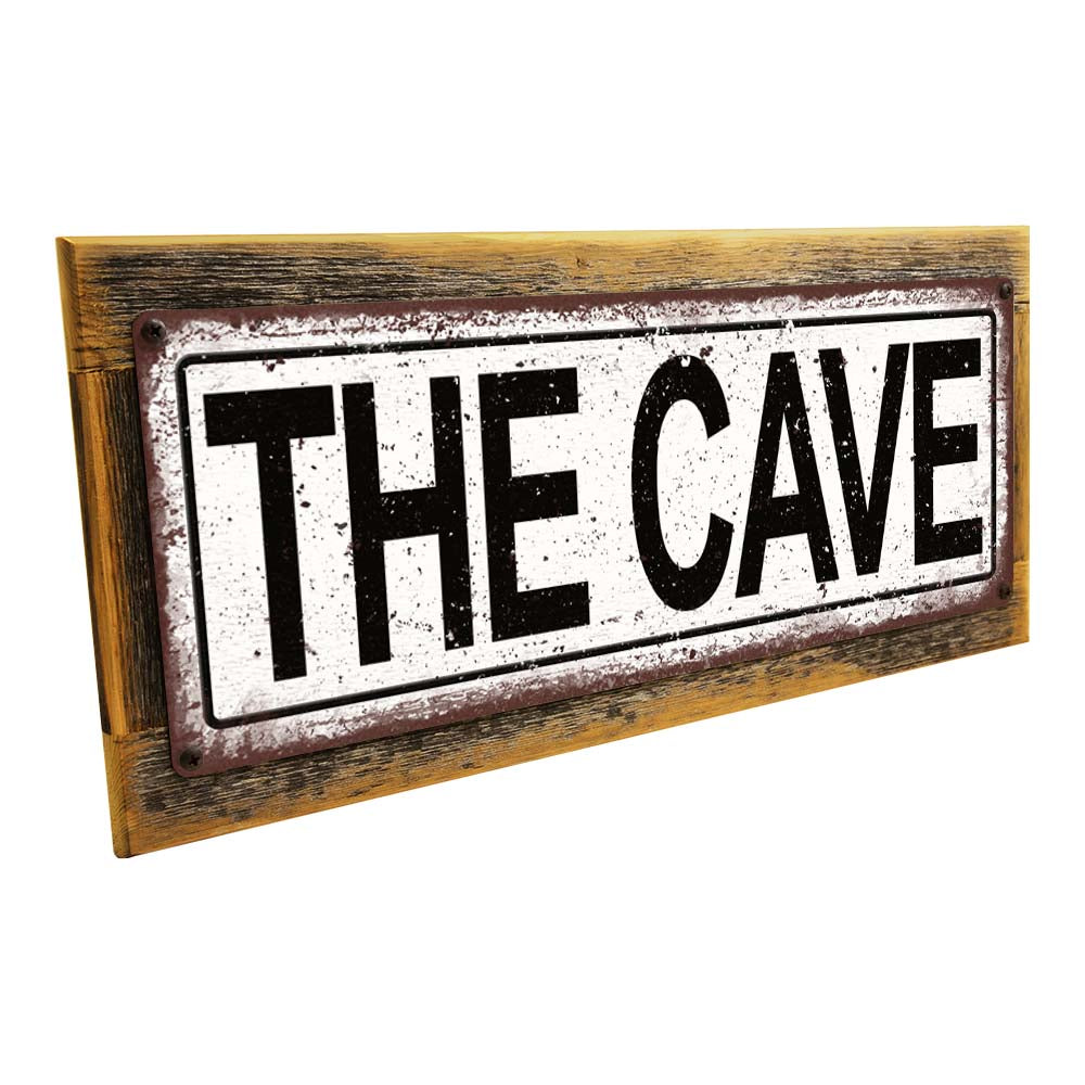 Framed The Cave Metal Sign