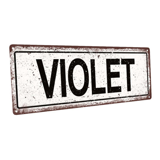 Violet Metal Sign