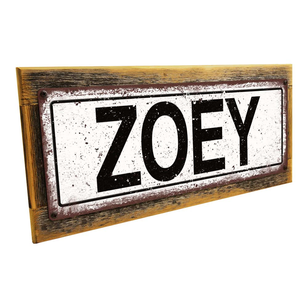 Framed Zoey Metal Sign