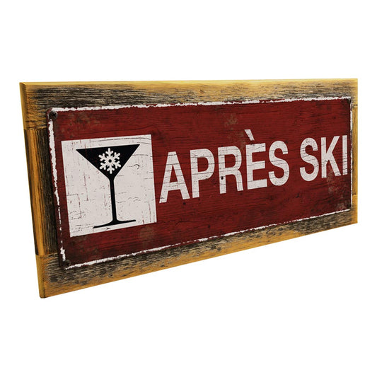 Framed Après Ski Metal Sign